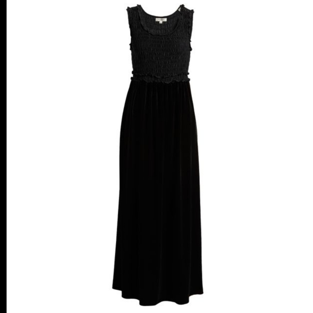 Max Studio Velvet Maxi Dress Black Size L Elegant Sleeveless Classic Party Glam